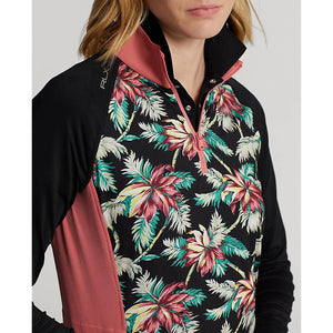 RLX Ralph Lauren Women's UV Jersey 1/4 Zip Pullover - Island Bamboo Floral Multi Size: Small & Medium