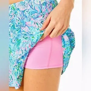 Lilly Pulitzer UPF 50+ Luxletic Aila Skort Surf Blue Soleil It On Me 001484 Size: X-LARGE