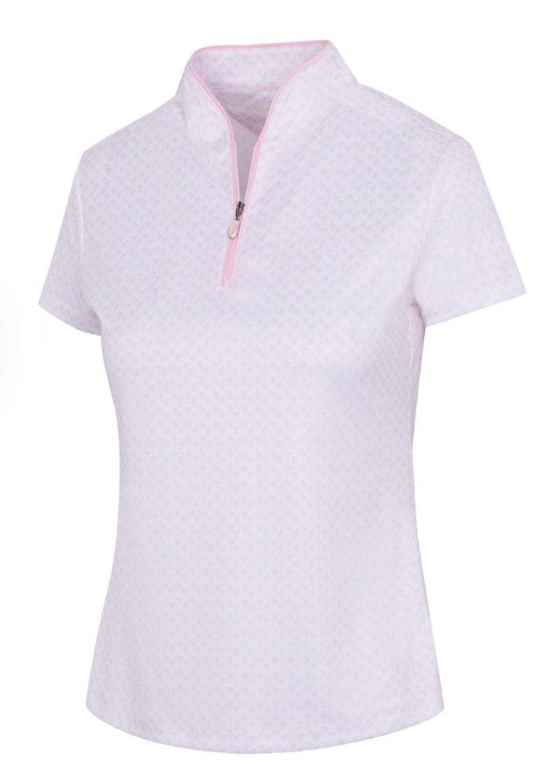 Greg Norman ML75 MICROLUX FAN POLO G2S24K411 Pink Lemonade