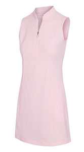 Greg Norman TECH WARP-KNIT SLEEVELESS ZIP DRESS G2S24K413 Pink Lemonade