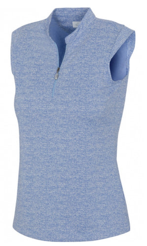 Greg Norman TWEED JACQUARD SLEEVELESS ZIP MOCK G2S24K410 Blue Haze