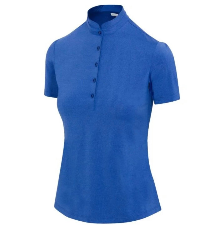 Greg Norman Heather Drop Needle Golf Polo G2F24K417 Regal Blue