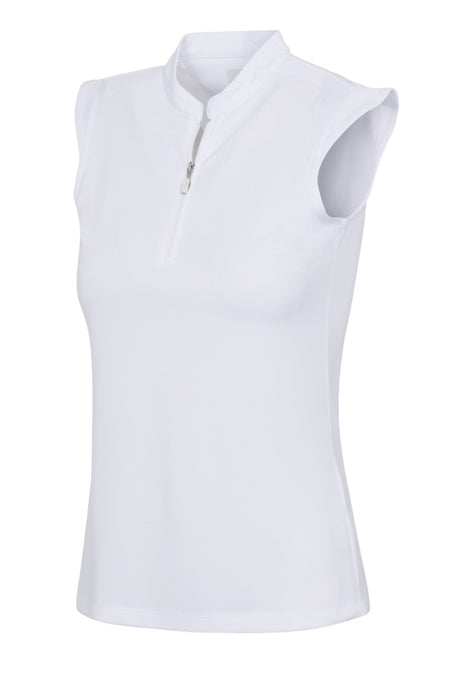 Greg Norman TWEED JACQUARD SLEEVELESS ZIP MOCK G2S24K410 White