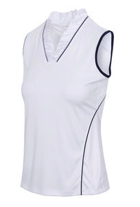 Greg Norman ML75 LABYRINTH SLEEVELESS POLO G2S24K801 White