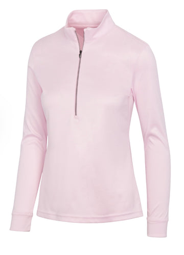 Greg Norman CLUBHOUSE HALF-ZIP MOCK G2S24K065 Pink Lemonade Heather Size: Medium