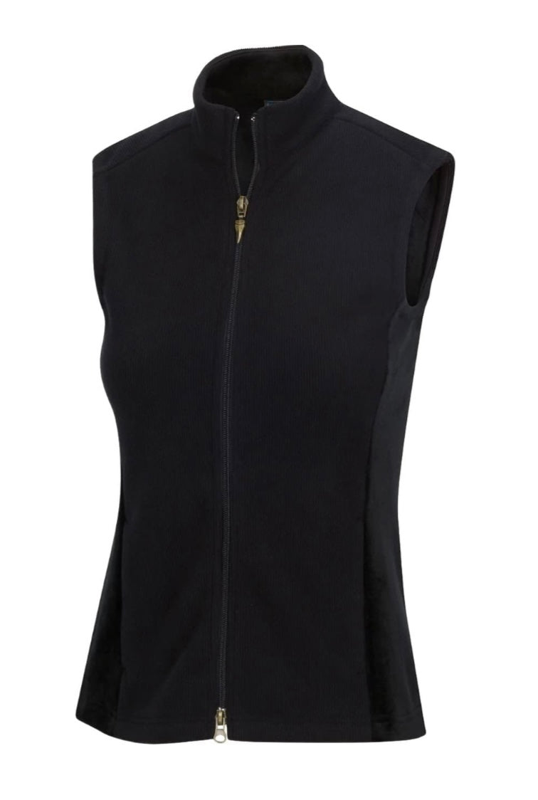 Greg Norman Women’s Full Zip Fleece and Velour Golf Vest Black G2F20J062 Size: Medium