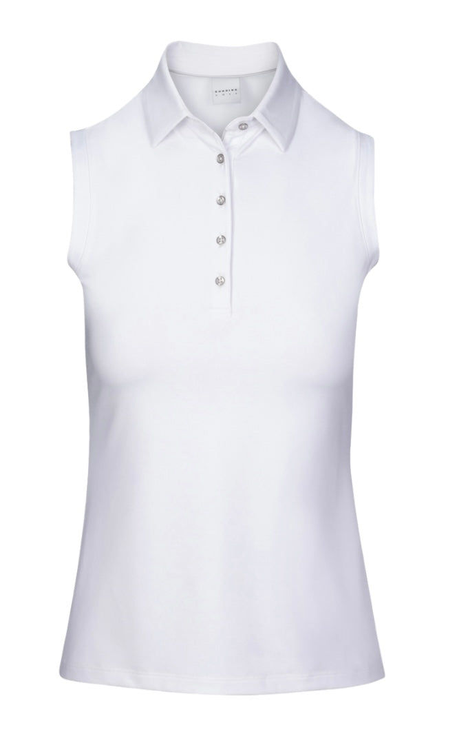 Dunning PLAYER JERSEY SLEEVELESS PERFORMANCE POLO D2S22K271 White