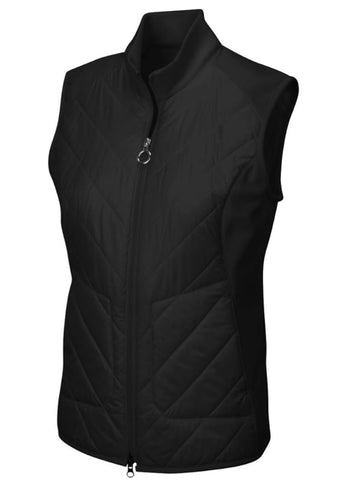 Greg Norman Women's Chevron Quilted Cire Vest G2S20J455 Black Size: Medium