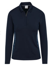 Dunning CHLOE JERSEY PERFORMANCE LONG-SLEEVE ZIP POLO D2S23K296 Halo(Navy) Size: Small