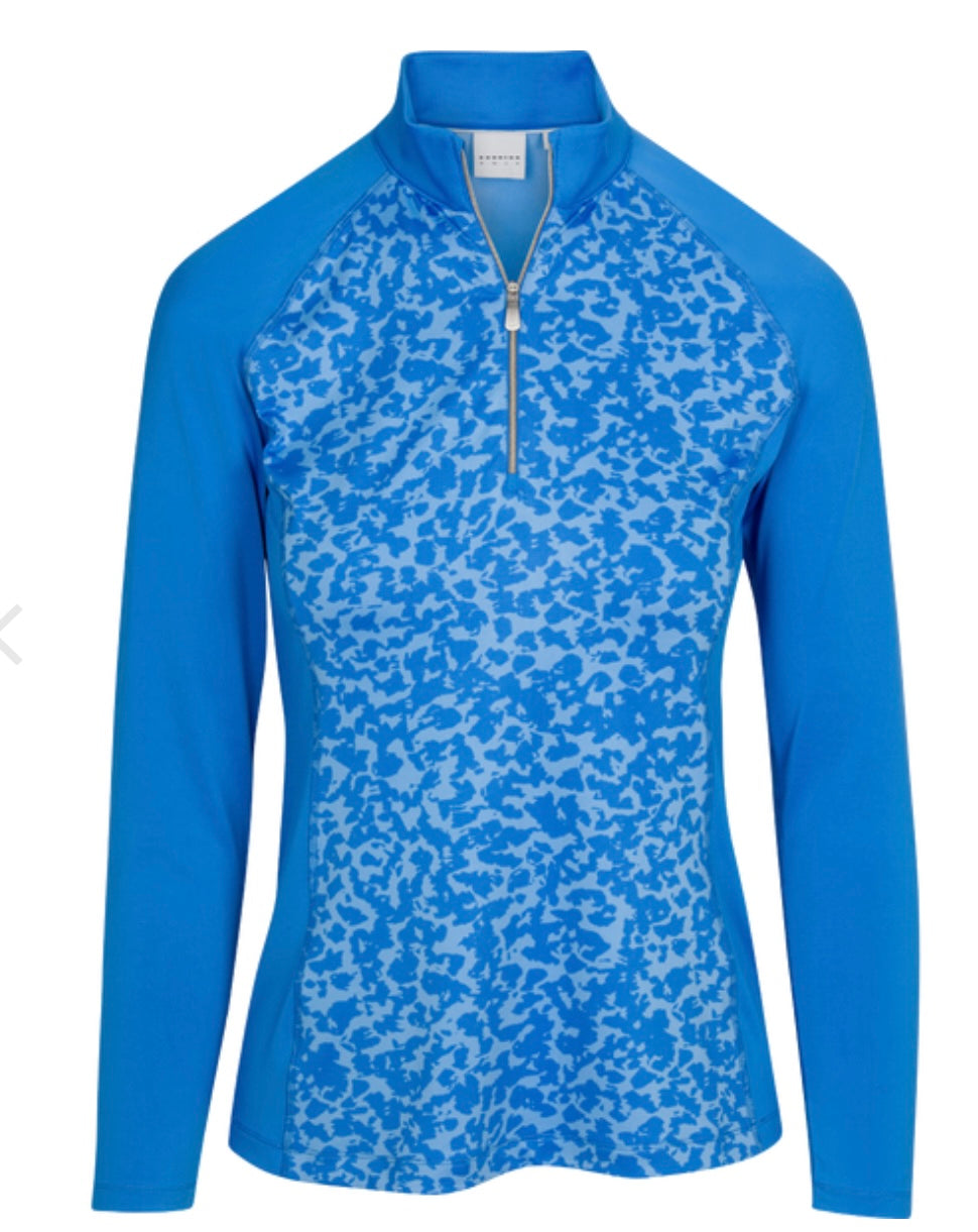 Dunning AYLA JERSEY PERFORMANCE QUARTER ZIP D2S23K283 Azure Size: Small