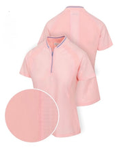 Greg Norman Sophia Short Sleeve Flat Knit Stand Collar Polo G2F25K904 Lush Melon