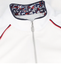 Greg Norman Lancaster Long Sleeve 1/2 Zip Stripe Collar G2F25K207 White