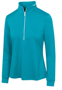 GREG NORMAN LEADERBOARD ULTRA-STRETCH 1/2 ZIP G2S25K060 Lagoon