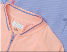 Greg Norman Sophia Short Sleeve Flat Knit Stand Collar Polo G2F25K904 Lush Melon