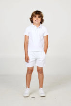 Sofibella BOY'S SHORT SLEEVE POLO - ENERGY  4054W-WHT Color: White Size: Medium