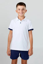 Sofibella SHORT SLEEVE POLOSKU: 4064WAN Color: White & Navy Size: Large