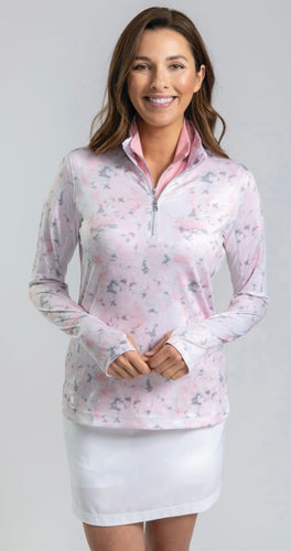 Kate Lord Gypsum L/S Printed 1/4 Zip KF09 Size: Medium