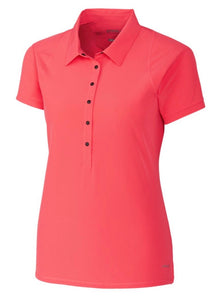 Annika Perforated Short Sleeve Women’s Golf Polo Sport Coral LAW00001