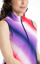 KINONA Rouched  and Ready Sleeveless Golf Top - Ombre Print Size: Small