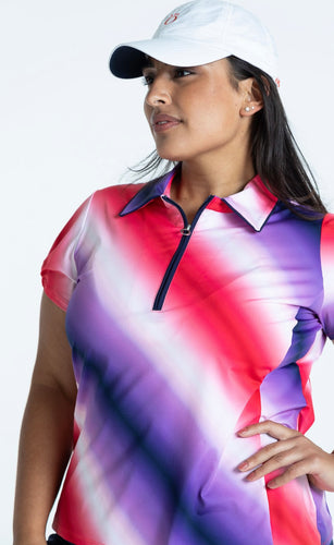 Kinona Prettier Than A Polo Shortsleeve Golf Top SP-21-292-30-926-L - Ombre Print Size: Large