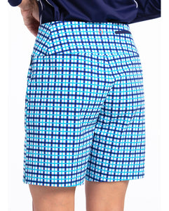 Kinona Tailored and Trim Golf Shorts - Mediterranean Check Size: Small