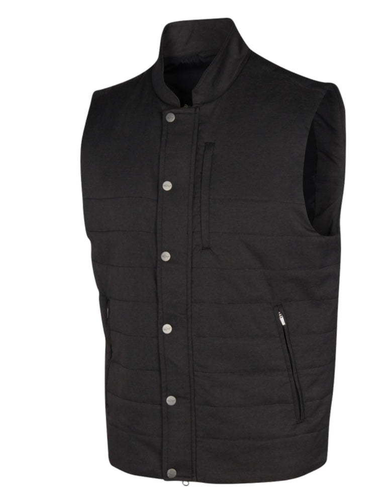 Greg Norman Men's KNIGHT FULL ZIP VEST G7F22V630 Black Size: Large