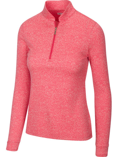Greg Norman Sonora Solar XP Long Sleeve 1/4 Zip Golf Pullover Field Poppy Size: Medium
