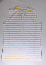 Kate Lord Whitman Sleeveless Jersey Bar Stripe Golf Polo BK04