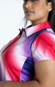 Kinona Prettier Than A Polo Shortsleeve Golf Top - Ombre Print Size: Large