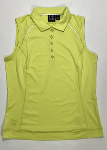 Kate Lord Hatley Sleeveless Princess Seam Golf Polo with Piping Keylime BK06