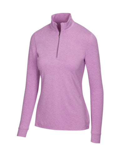 Greg Norman Heathered Comfort Stretch 1/4 Zip long sleeve G2S21K070 Lavender Heather Size: Medium