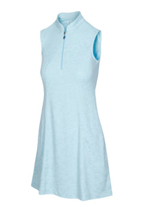 Greg Norman FLARE ZIP DRESS Size: Medium Pure Aqua G2S22K470