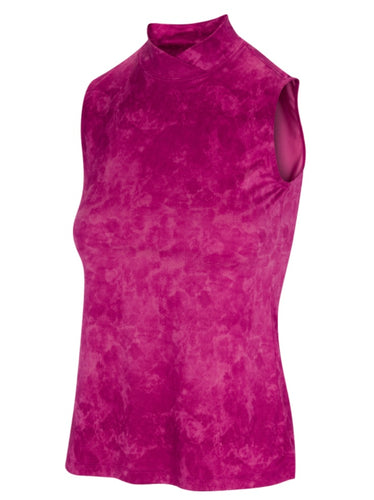 Greg Norman EMMA SLEEVELESS ETHEREAL PRINT MOCK G2F22K482 Merlot Size: Medium