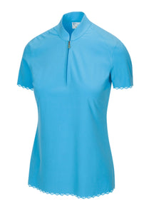 Greg Norman Women’s X-Lite 50 Arise Zip Golf Polo G2S21W521 Riviera Blue Size: Medium